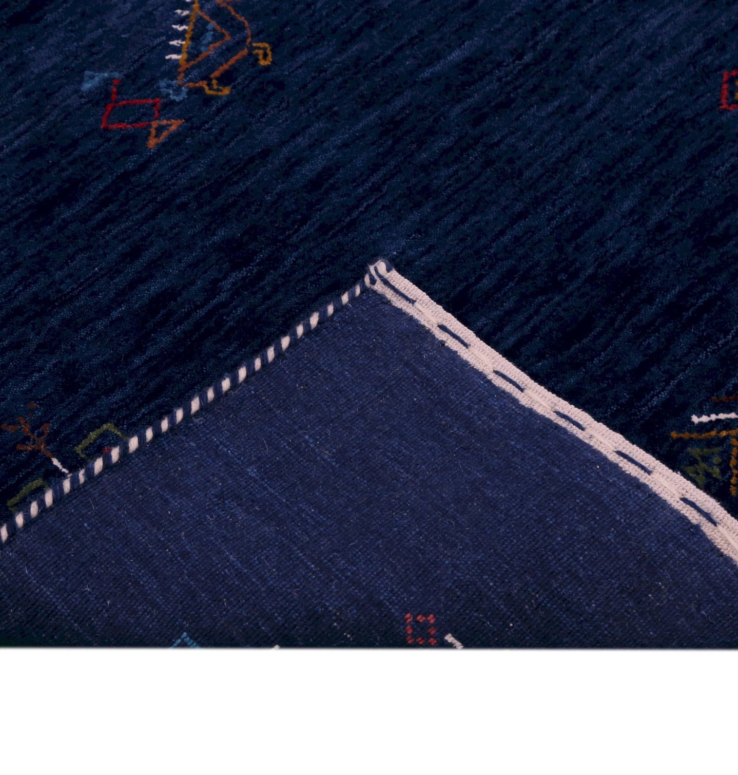 Ready to Ship Blue Tribal Center Medallion Hand Loomed Wool Area Rug - The Rug Decor