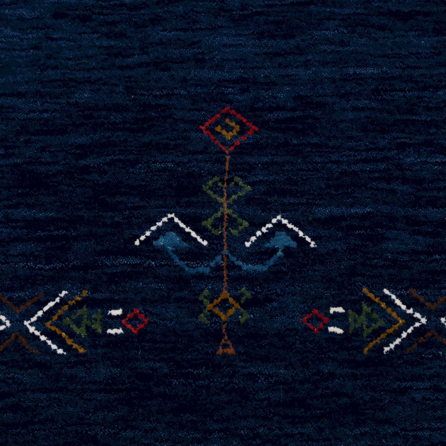 Ready to Ship Blue Tribal Center Medallion Hand Loomed Wool Area Rug - The Rug Decor