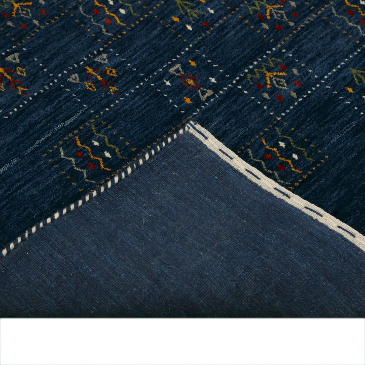 Ready to Ship Blue Tribal Design Design Wool Area Rug - The Rug Decor