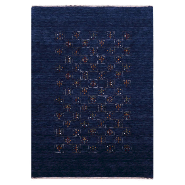 Ready to Ship Blue Tribal Design Design Wool Area Rug - The Rug Decor