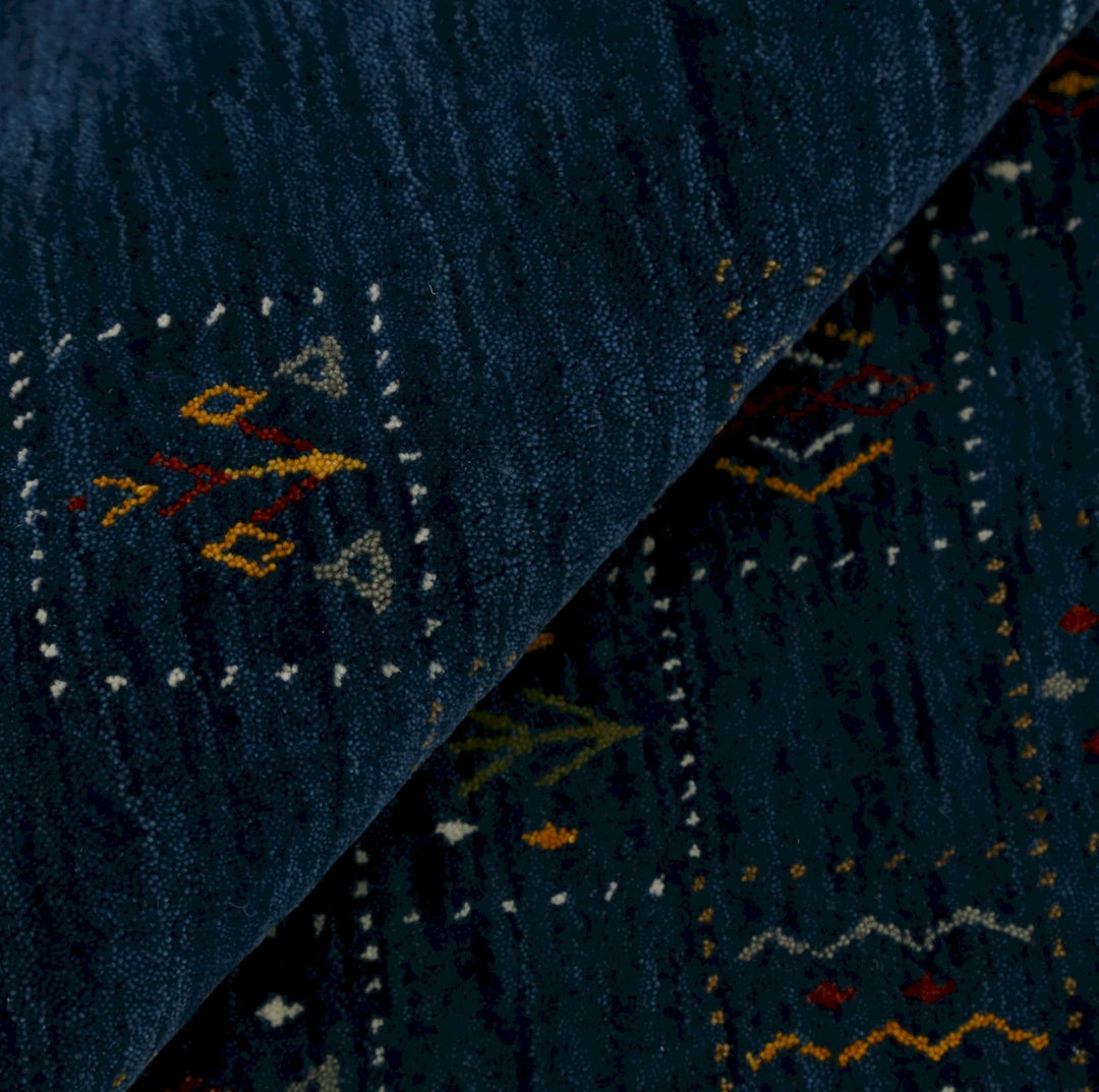 Ready to Ship Blue Tribal Design Design Wool Area Rug - The Rug Decor