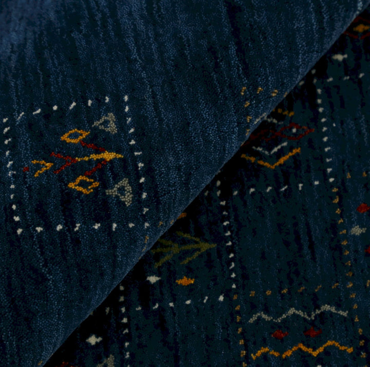 Ready to Ship Blue Tribal Design Design Wool Area Rug - The Rug Decor
