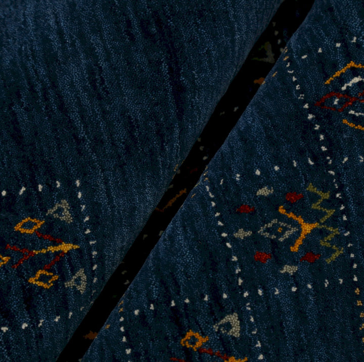 Ready to Ship Blue Tribal Design Design Wool Area Rug - The Rug Decor