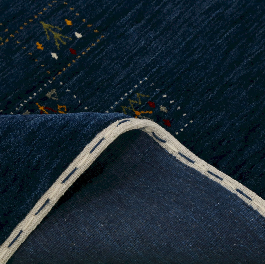 Ready to Ship Blue Tribal Design Design Wool Area Rug - The Rug Decor