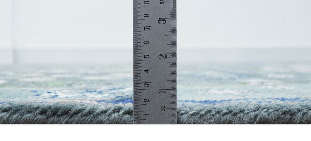 Ready to ship Charcoal, Green And Blue 5x7 Wool Rug - The Rug Decor