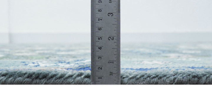 Ready to ship Charcoal, Green And Blue 5x7 Wool Rug - The Rug Decor