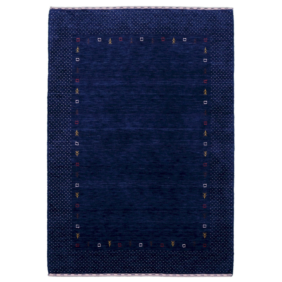 Ready to Ship Contemporary Gabbeh Border Design Hand Loomed Wool Area Rug - The Rug Decor