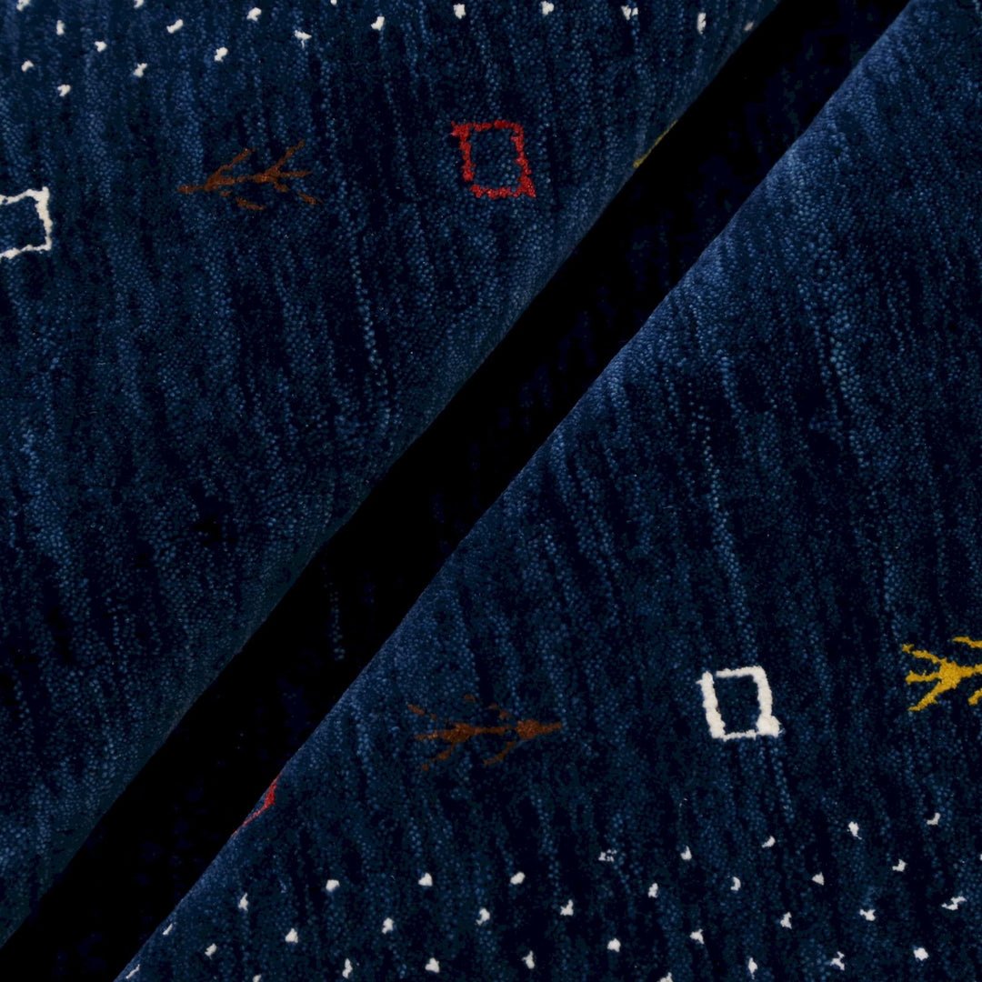 Ready to Ship Contemporary Gabbeh Border Design Hand Loomed Wool Area Rug - The Rug Decor