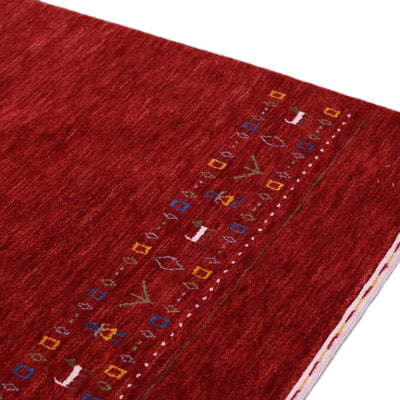 Ready to Ship Contemporary Red Hand Loomed Wool Area Rug - The Rug Decor