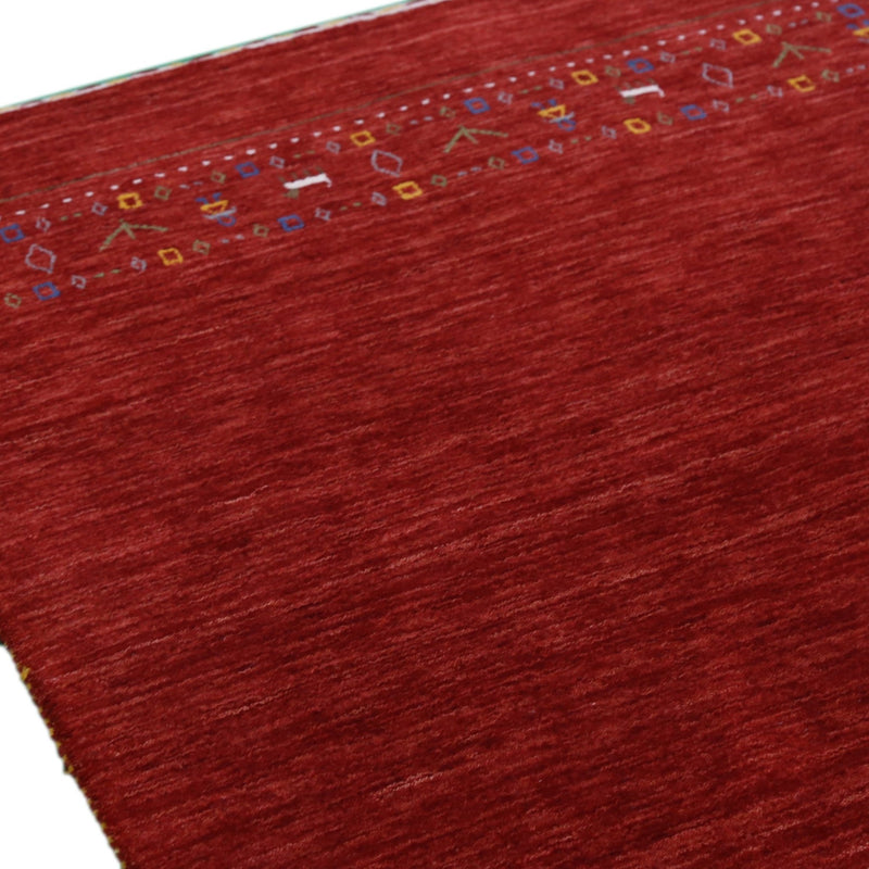 Ready to Ship Contemporary Red Hand Loomed Wool Area Rug - The Rug Decor