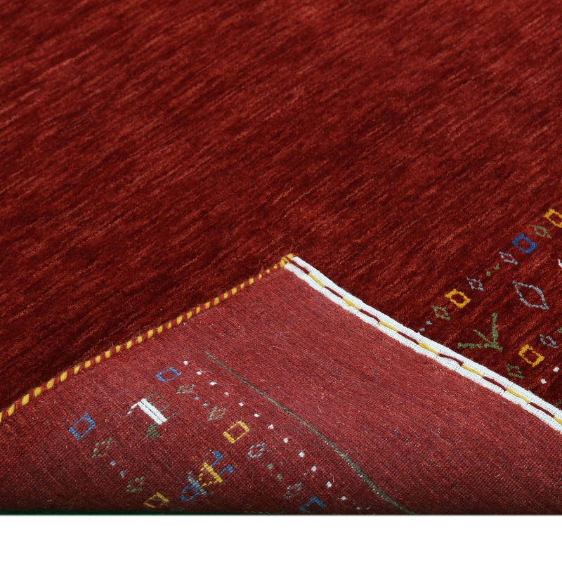 Ready to Ship Contemporary Red Hand Loomed Wool Area Rug - The Rug Decor