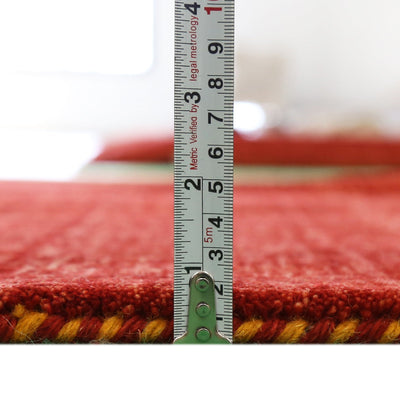 Ready to Ship Contemporary Red Hand Loomed Wool Area Rug - The Rug Decor