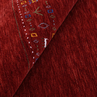 Ready to Ship Contemporary Red Hand Loomed Wool Area Rug - The Rug Decor
