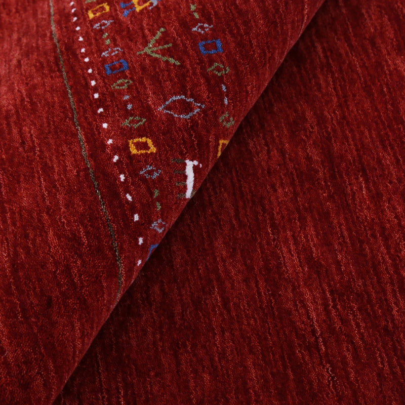 Ready to Ship Contemporary Red Hand Loomed Wool Area Rug - The Rug Decor