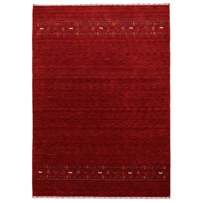 Ready to Ship Contemporary Red Hand Loomed Wool Area Rug - The Rug Decor