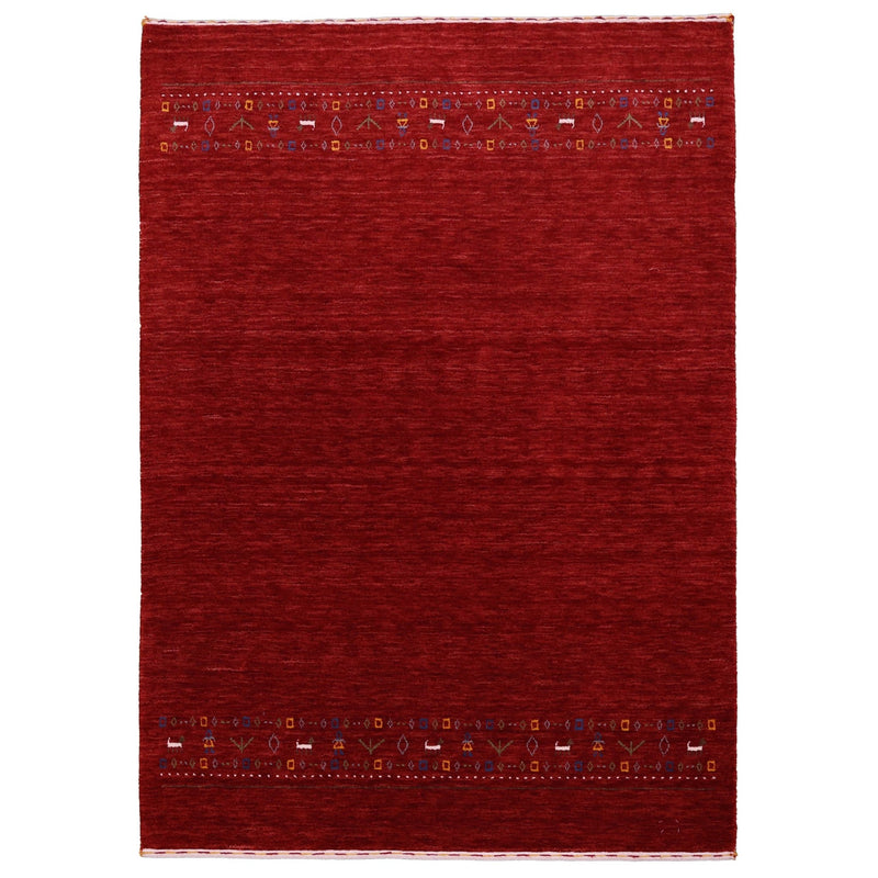 Ready to Ship Contemporary Red Hand Loomed Wool Area Rug - The Rug Decor