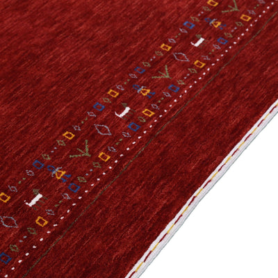 Ready to Ship Contemporary Red Hand Loomed Wool Area Rug - The Rug Decor