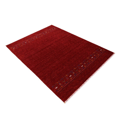 Ready to Ship Contemporary Red Hand Loomed Wool Area Rug - The Rug Decor