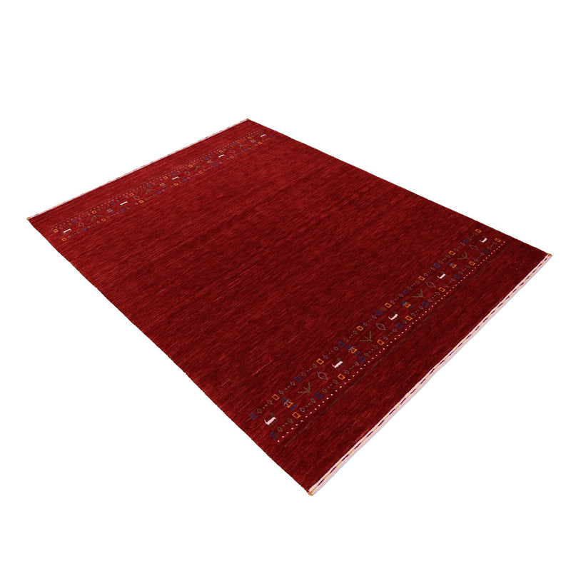 Ready to Ship Contemporary Red Hand Loomed Wool Area Rug - The Rug Decor