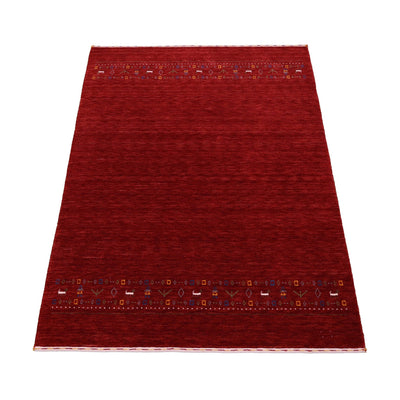 Ready to Ship Contemporary Red Hand Loomed Wool Area Rug - The Rug Decor