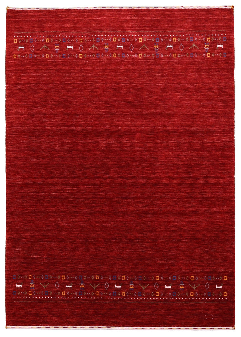 Ready to Ship Contemporary Red Hand Loomed Wool Area Rug - The Rug Decor