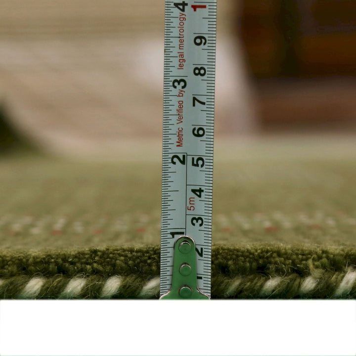 Ready to Ship Gabbeh Design Hand Loomed Green Wool Area Rug - The Rug Decor
