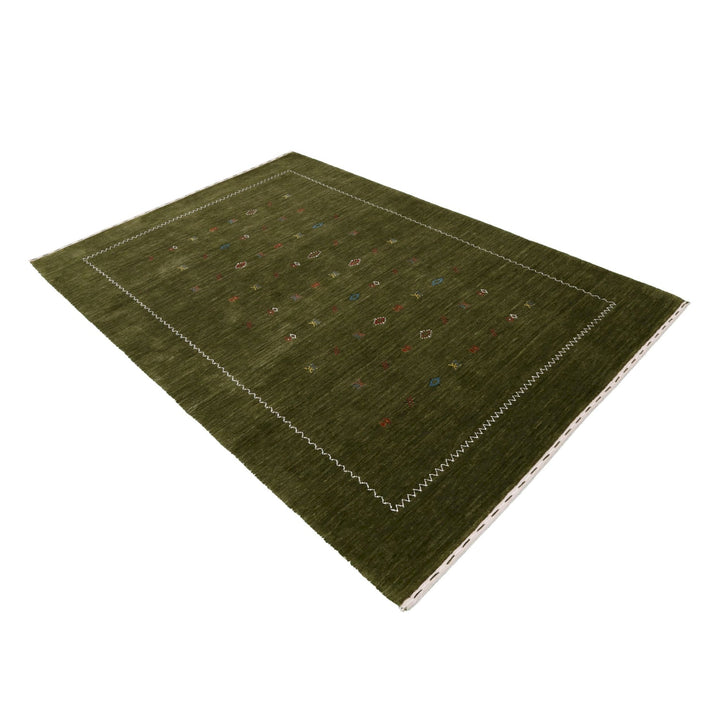Ready to Ship Green Modern Design Hand Loomed Wool Area Rug - The Rug Decor