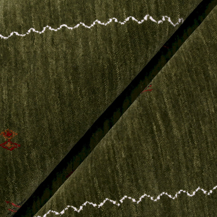 Ready to Ship Green Modern Design Hand Loomed Wool Area Rug - The Rug Decor