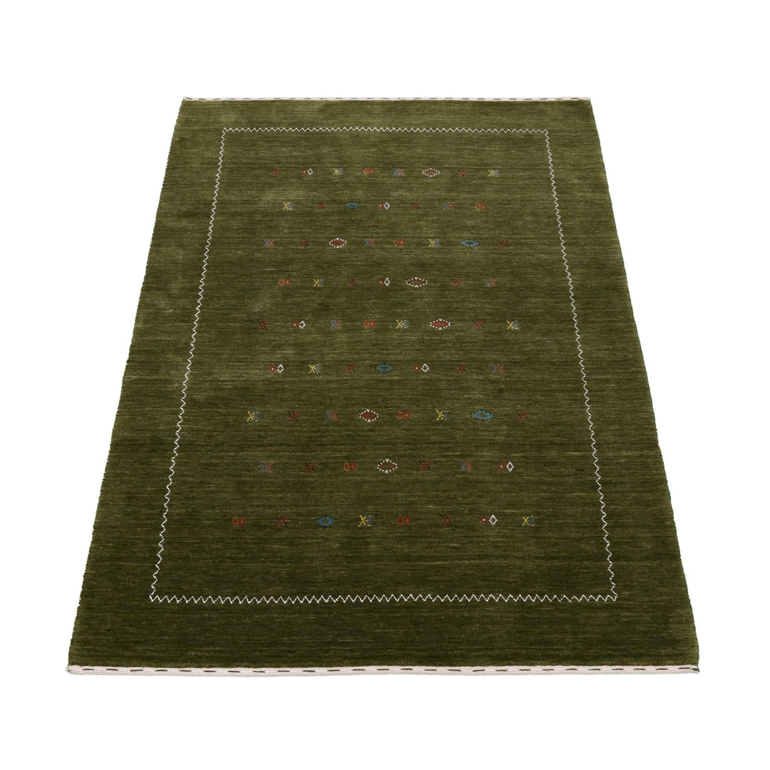 Ready to Ship Green Modern Design Hand Loomed Wool Area Rug - The Rug Decor