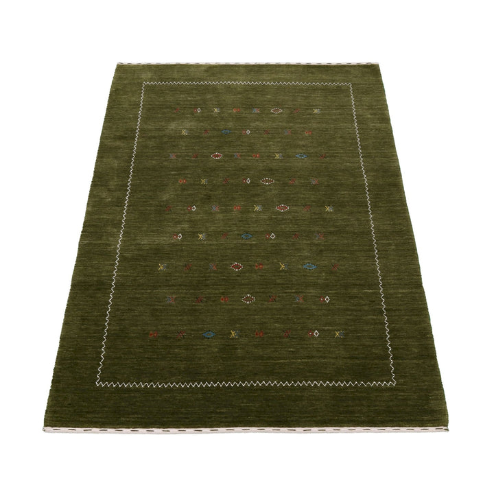 Ready to Ship Green Modern Design Hand Loomed Wool Area Rug - The Rug Decor