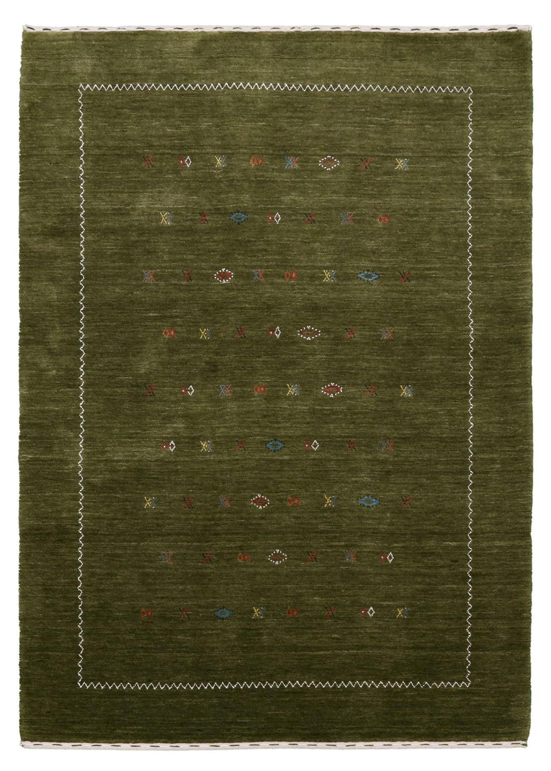 Ready to Ship Green Modern Design Hand Loomed Wool Area Rug - The Rug Decor