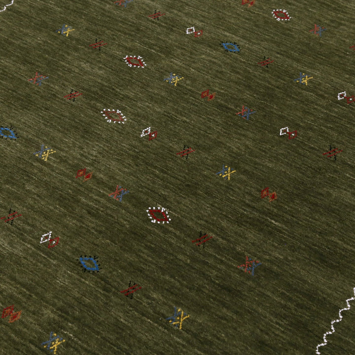 Ready to Ship Green Modern Design Hand Loomed Wool Area Rug - The Rug Decor