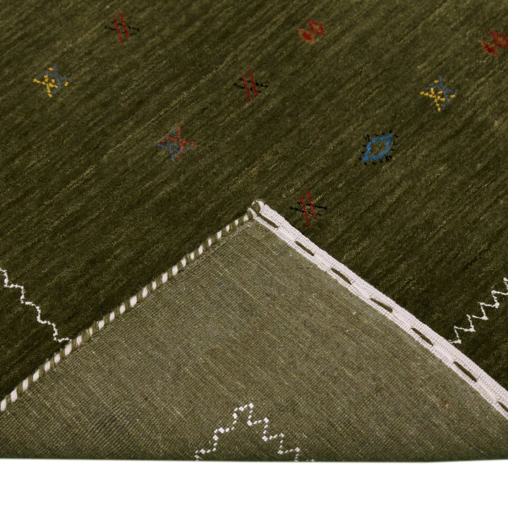 Ready to Ship Green Modern Design Hand Loomed Wool Area Rug - The Rug Decor