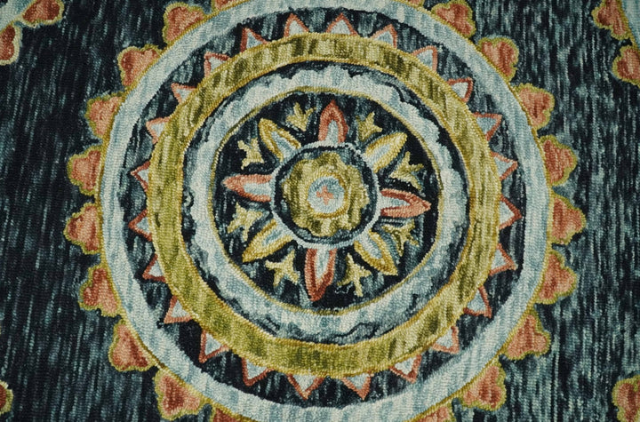 Ready to Ship Hand Tufted 6x9 Gold And Black Traditional Design Wool Rug - The Rug Decor