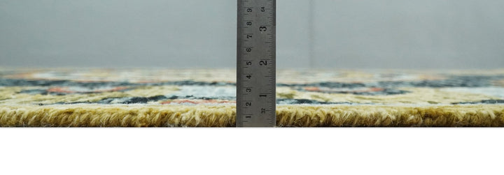 Ready to Ship Hand Tufted 8x10 Gold And Black Traditional Design Wool Rug - The Rug Decor
