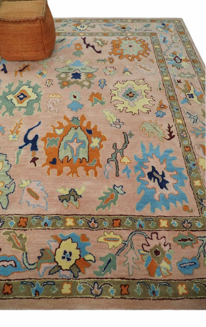 Ready to Ship Hand Tufted Pink Modern Colorful Oushak Rug, Kids, Living Room Rug - The Rug Decor