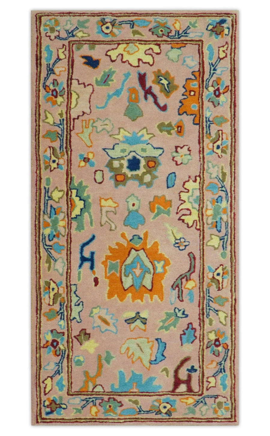 Ready to Ship Hand Tufted Pink Modern Colorful Oushak Rug, Kids, Living Room Rug - The Rug Decor