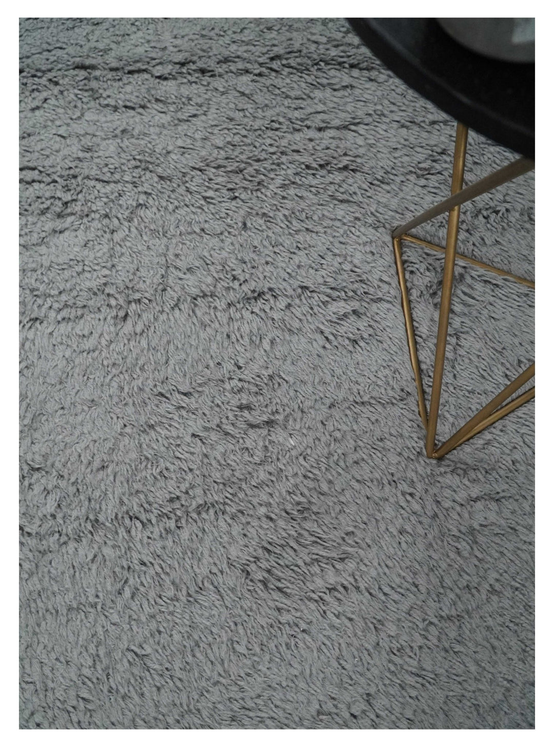 Ready to Ship Hand Woven Modern Solid Design Gray 5x8 Wool Rug - The Rug Decor