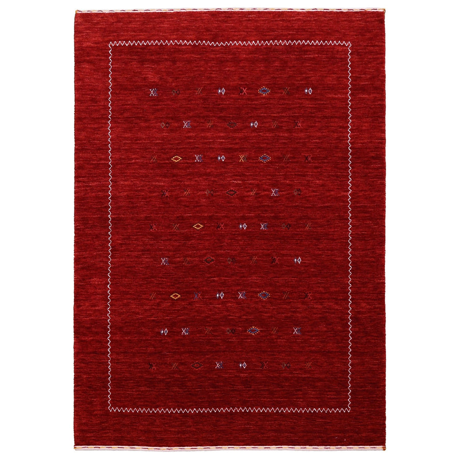 Ready to Ship Modern Design Red Hand Loomed Wool Area Rug - The Rug Decor