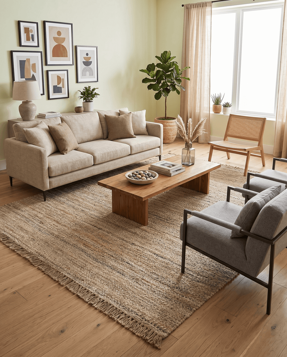 Ready to Ship Modern Style Natural Brown Hand Woven 1x1 Jute Rug - The Rug Decor