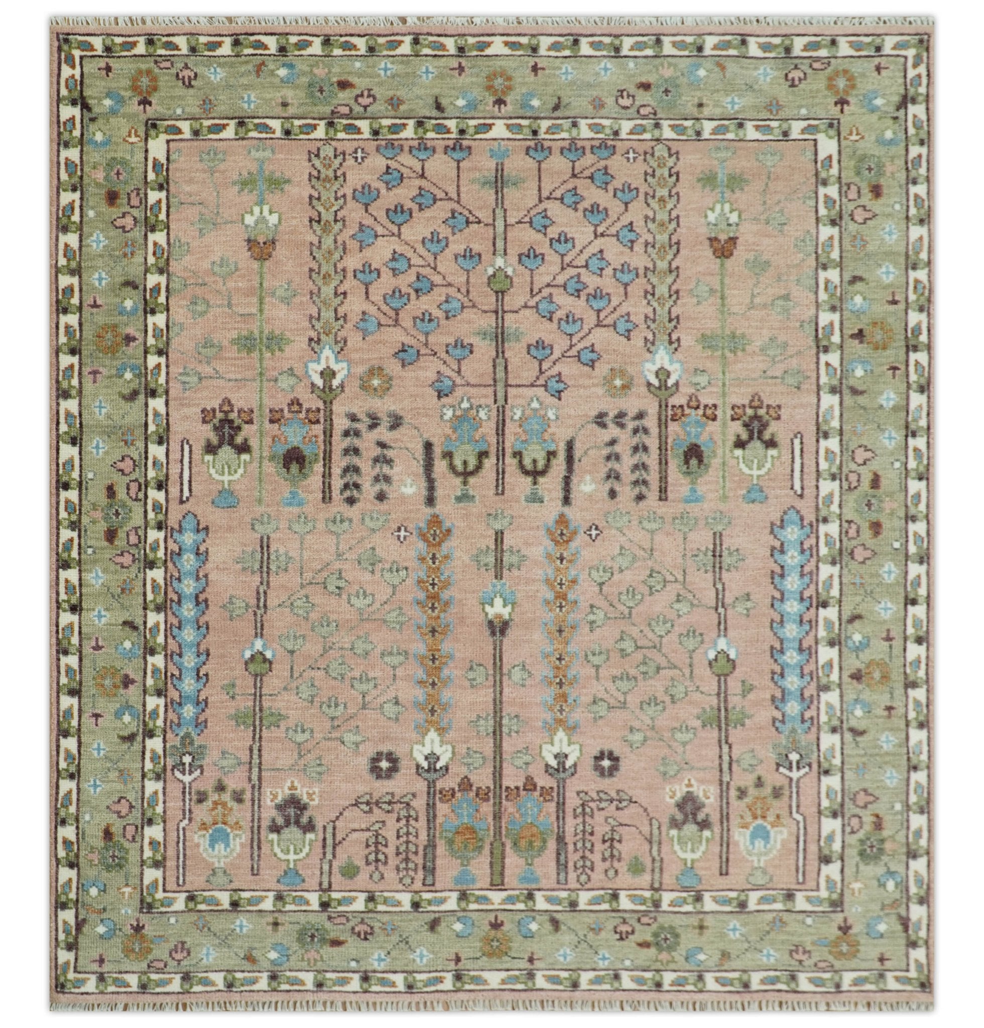 52×323 \"Row of trees\"ViNTAGE TURKiSH RUG Vintage Turkish Hereke Rug Cotton Kaysari Birds Tapestry