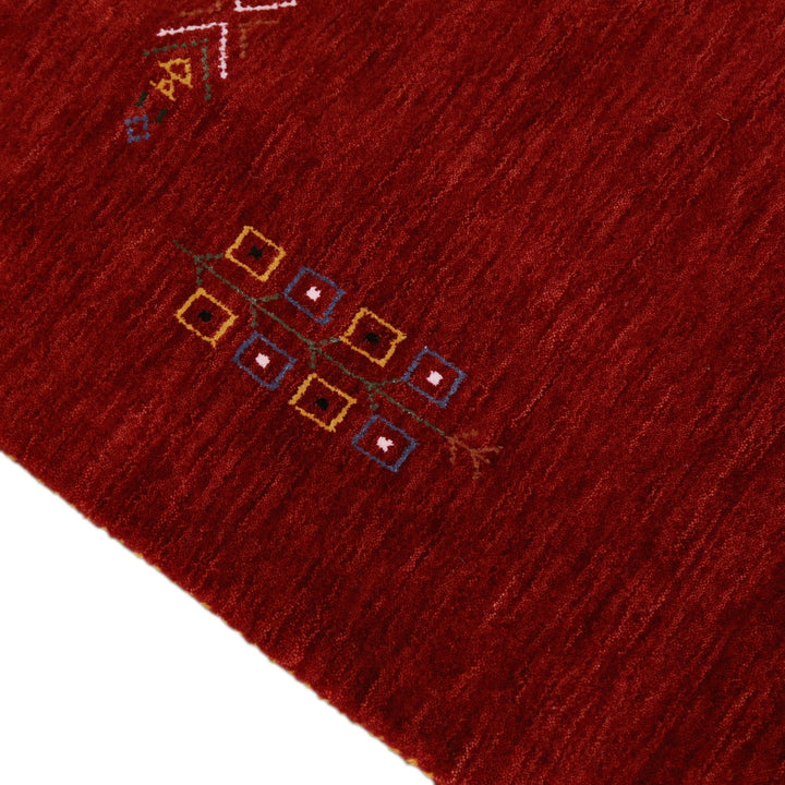 Ready to Ship Red Center Medallion Tribal Design Hand Loomed Wool Area Rug - The Rug Decor