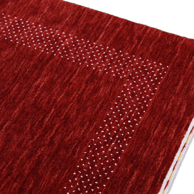 Ready to Ship Red Contemporary Center Design Hand Loomed Wool Area Rug - The Rug Decor