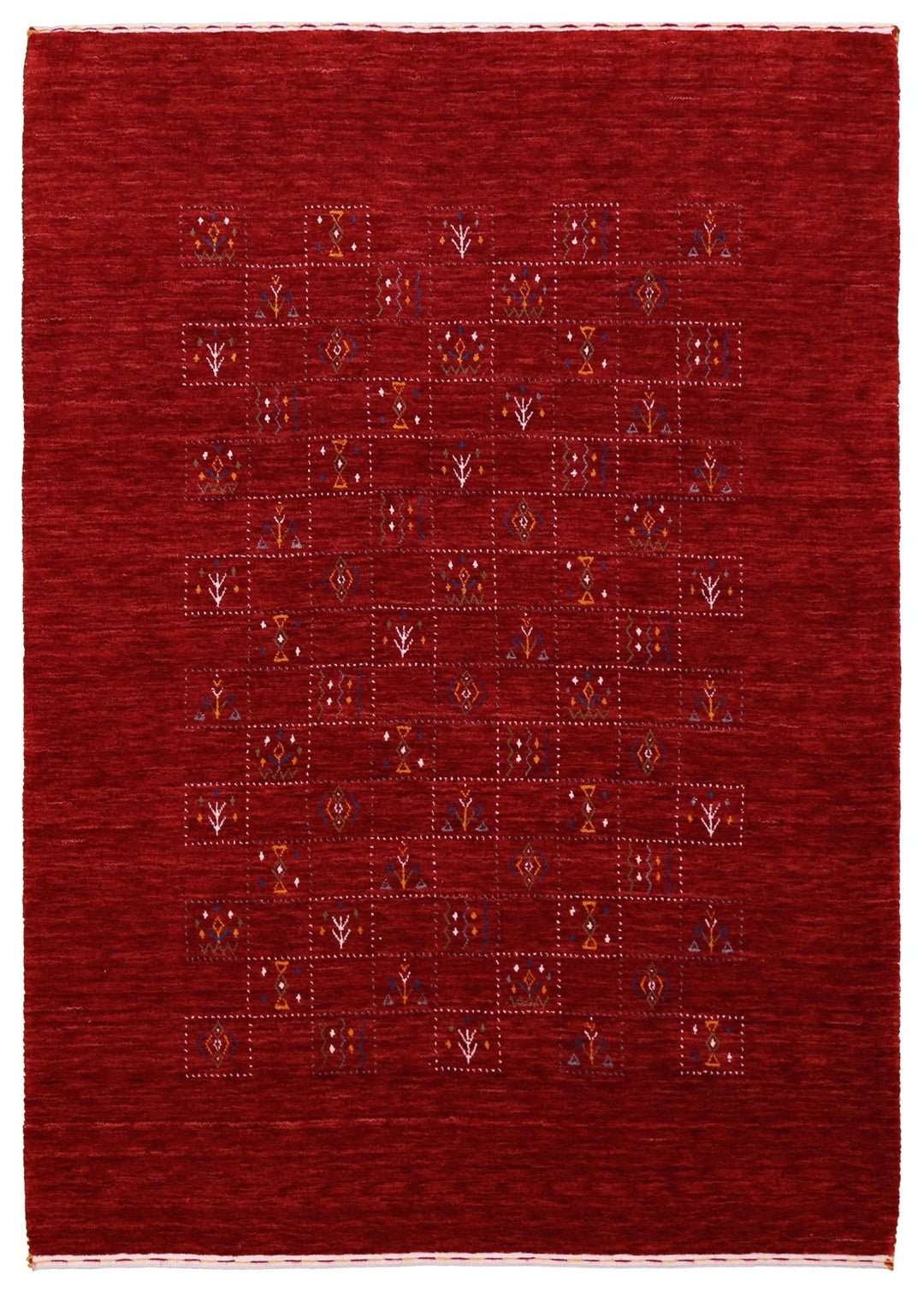Ready to Ship Red Tribal Geometrical Design Wool Area Rug - The Rug Decor