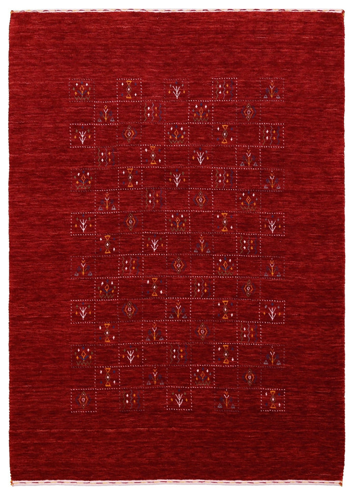 Ready to Ship Red Tribal Geometrical Design Wool Area Rug - The Rug Decor
