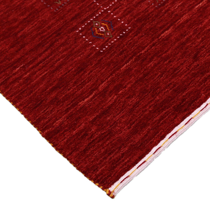Ready to Ship Red Tribal Geometrical Design Wool Area Rug - The Rug Decor