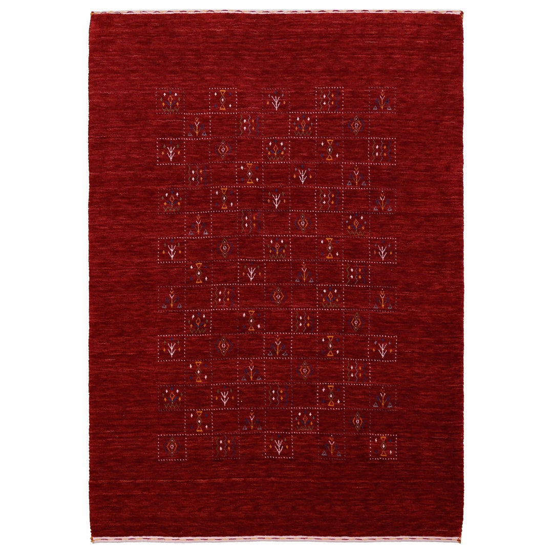 Ready to Ship Red Tribal Geometrical Design Wool Area Rug - The Rug Decor