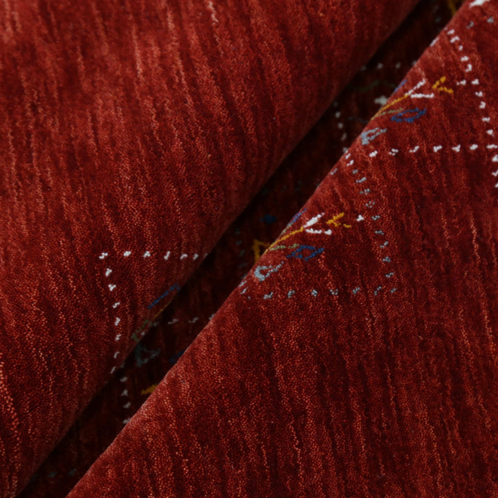 Ready to Ship Red Tribal Geometrical Design Wool Area Rug - The Rug Decor