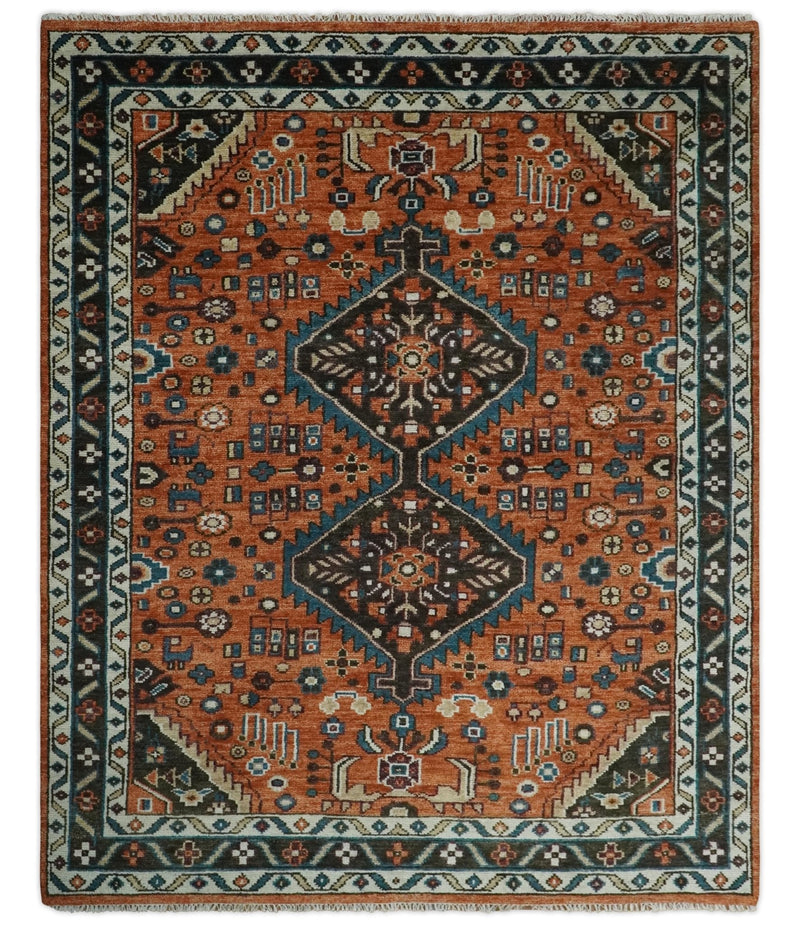 Ready to ship Rust, Ivory and Brown Oriental Traditional Area Rug - The Rug Decor