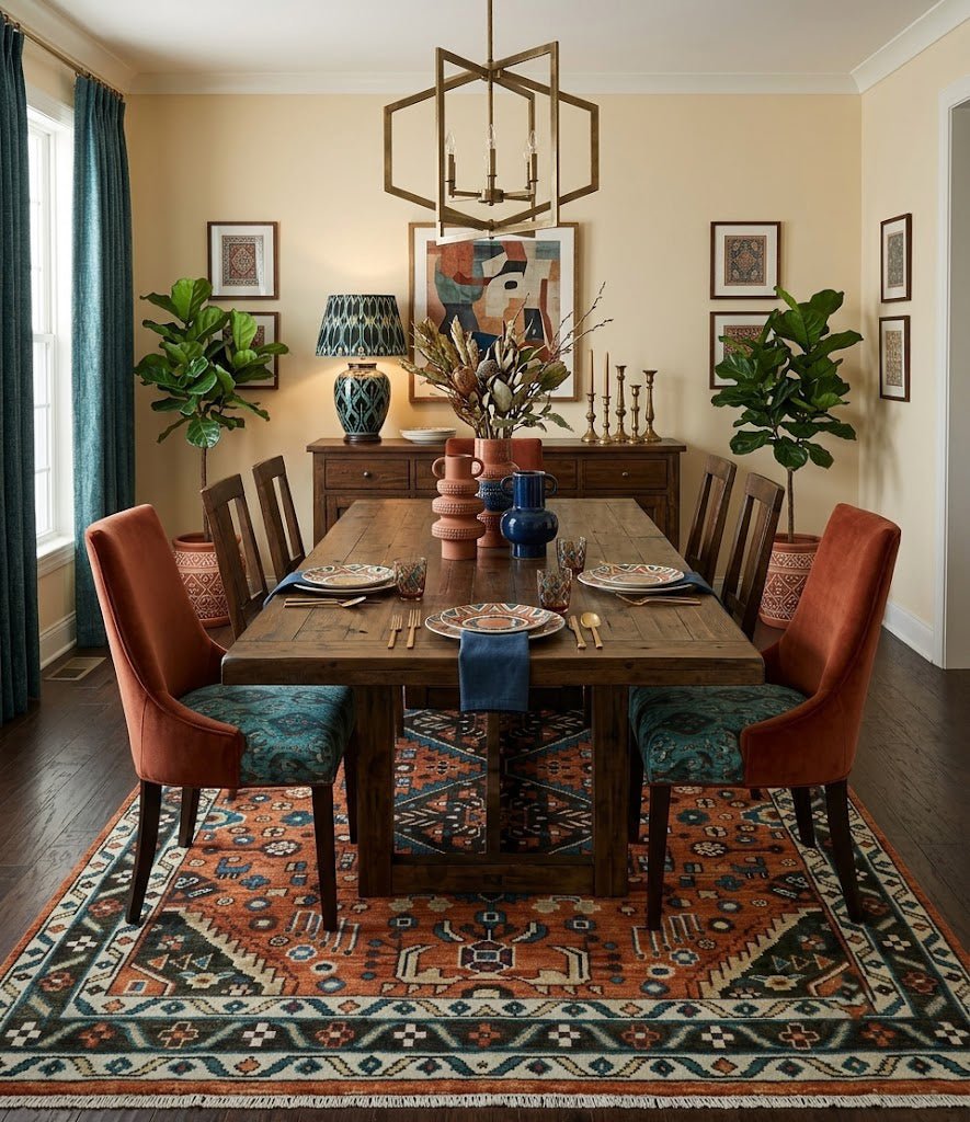 Ready to ship Rust, Ivory and Brown Oriental Traditional Area Rug - The Rug Decor